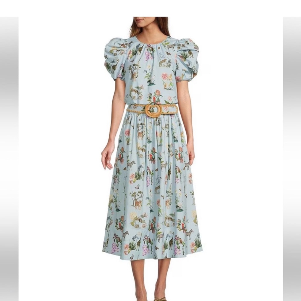 Floral Print Top & Skirt with Rope Belt